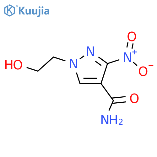 1-(2-hydroxyethyl)-3-nitro-1H-pyrazole-4-carboxamide structure