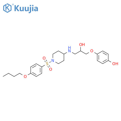 4-Piperidinamine,1-[(4-butoxyphenyl)sulfonyl]-N-[2-hydroxy-3-(4-hydroxyphenoxy)propyl]- structure