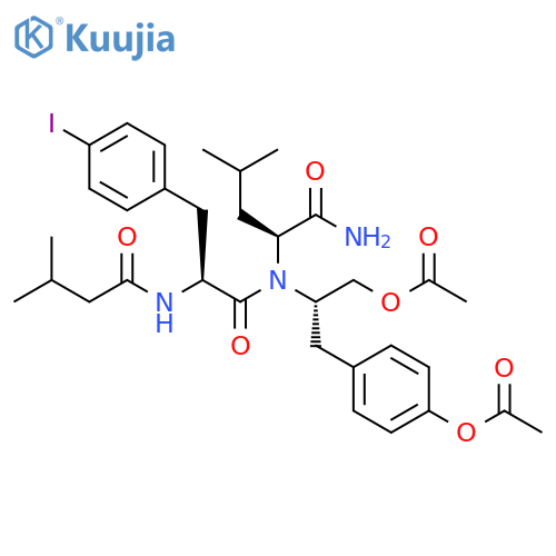 L-Leucinamide,4-iodo-N-(3-methyl-1-oxobutyl)-L-phenylalanyl-N-[(1S)-2-(acetyloxy)-1-[[4-(acetyloxy)phenyl]methyl]ethyl]- structure
