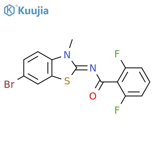 N-(2E)-6-bromo-3-methyl-2,3-dihydro-1,3-benzothiazol-2-ylidene-2,6-difluorobenzamide structure