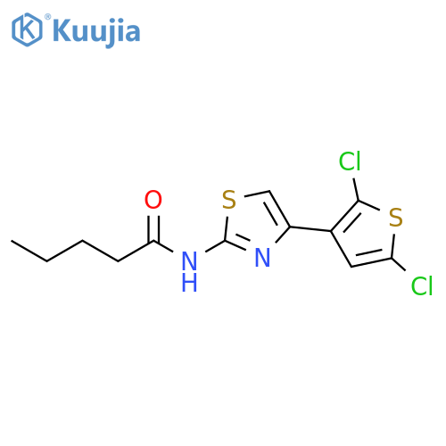 N-4-(2,5-dichlorothiophen-3-yl)-1,3-thiazol-2-ylpentanamide structure