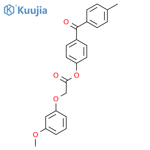 4-(4-methylbenzoyl)phenyl 2-(3-methoxyphenoxy)acetate structure