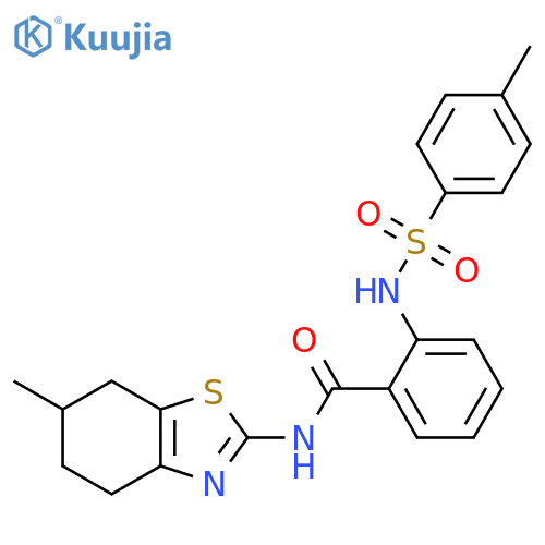 N-(6-methyl-4,5,6,7-tetrahydro-1,3-benzothiazol-2-yl)-2-(4-methylbenzenesulfonamido)benzamide structure