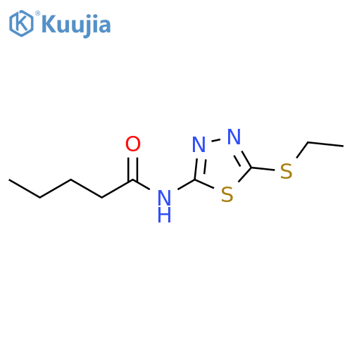 N-5-(ethylsulfanyl)-1,3,4-thiadiazol-2-ylpentanamide structure