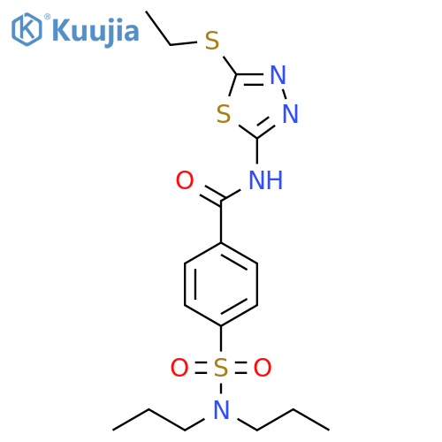4-(dipropylsulfamoyl)-N-5-(ethylsulfanyl)-1,3,4-thiadiazol-2-ylbenzamide structure