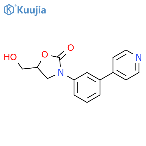 2-Oxazolidinone, 5-(hydroxymethyl)-3-[3-(4-pyridinyl)phenyl]- structure