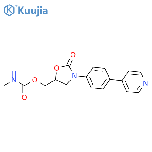2-Oxazolidinone,5-[[[(methylamino)carbonyl]oxy]methyl]-3-[4-(4-pyridinyl)phenyl]- structure