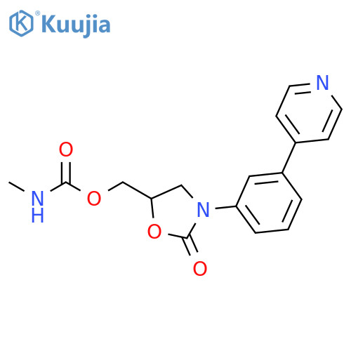2-Oxazolidinone,5-[[[(methylamino)carbonyl]oxy]methyl]-3-[3-(4-pyridinyl)phenyl]- structure