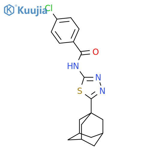 N-5-(adamantan-1-yl)-1,3,4-thiadiazol-2-yl-4-chlorobenzamide structure