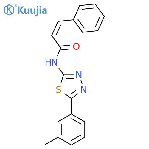 (2Z)-N-5-(3-methylphenyl)-1,3,4-thiadiazol-2-yl-3-phenylprop-2-enamide structure