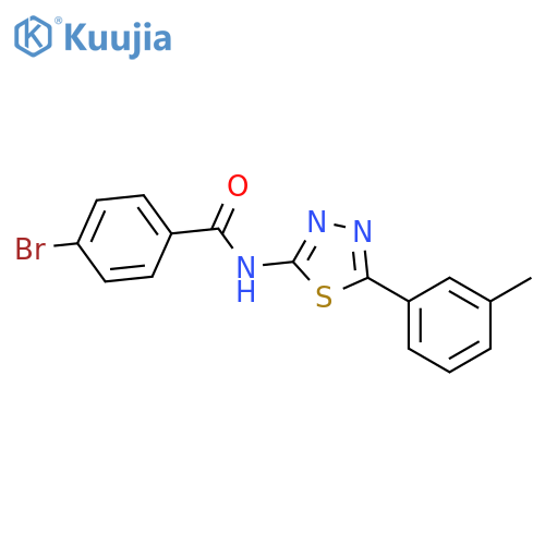 4-bromo-N-5-(3-methylphenyl)-1,3,4-thiadiazol-2-ylbenzamide structure