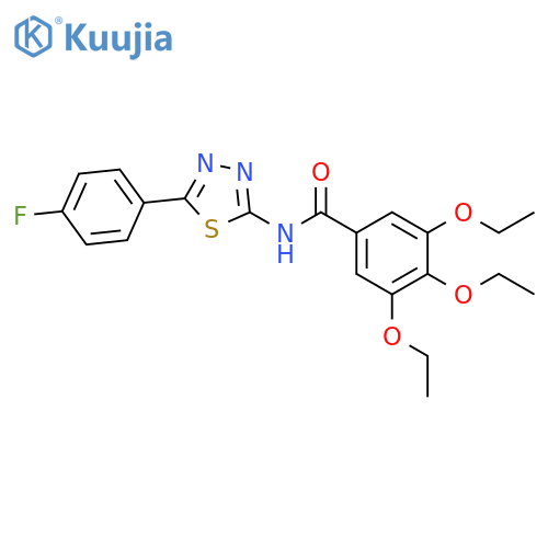 3,4,5-triethoxy-N-5-(4-fluorophenyl)-1,3,4-thiadiazol-2-ylbenzamide structure