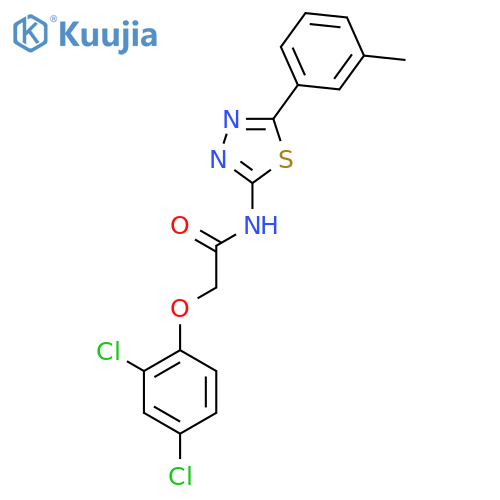 2-(2,4-dichlorophenoxy)-N-5-(3-methylphenyl)-1,3,4-thiadiazol-2-ylacetamide structure