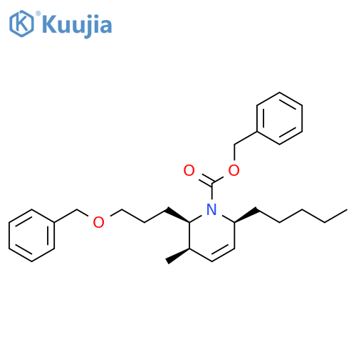 1(2H)-Pyridinecarboxylic acid,3,6-dihydro-3-methyl-6-pentyl-2-[3-(phenylmethoxy)propyl]-,phenylmethyl ester, (2R,3R,6S)-rel- structure