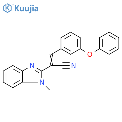 (2E)-2-(1-methyl-1H-1,3-benzodiazol-2-yl)-3-(3-phenoxyphenyl)prop-2-enenitrile structure