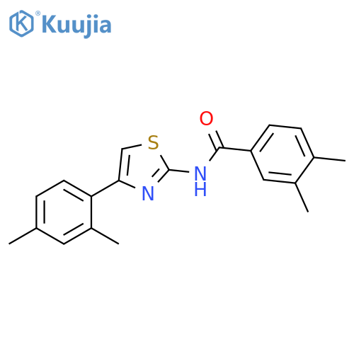 N-4-(2,4-dimethylphenyl)-1,3-thiazol-2-yl-3,4-dimethylbenzamide structure