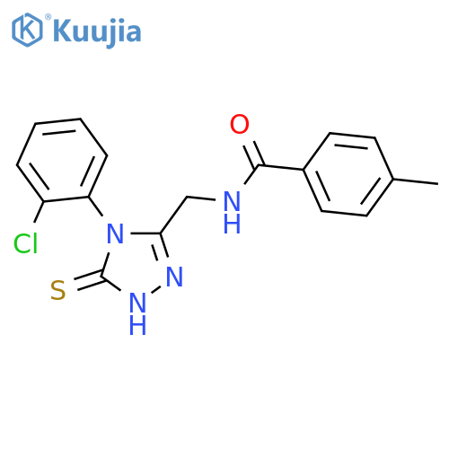 N-{4-(2-chlorophenyl)-5-sulfanylidene-4,5-dihydro-1H-1,2,4-triazol-3-ylmethyl}-4-methylbenzamide structure