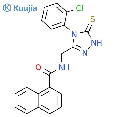 N-{4-(2-chlorophenyl)-5-sulfanylidene-4,5-dihydro-1H-1,2,4-triazol-3-ylmethyl}naphthalene-1-carboxamide structure