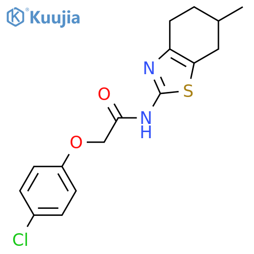 2-(4-chlorophenoxy)-N-(6-methyl-4,5,6,7-tetrahydro-1,3-benzothiazol-2-yl)acetamide structure