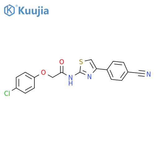 2-(4-chlorophenoxy)-N-4-(4-cyanophenyl)-1,3-thiazol-2-ylacetamide structure
