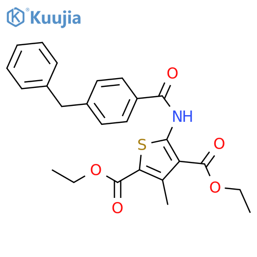 2,4-diethyl 5-(4-benzylbenzamido)-3-methylthiophene-2,4-dicarboxylate structure
