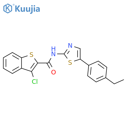 3-chloro-N-5-(4-ethylphenyl)-1,3-thiazol-2-yl-1-benzothiophene-2-carboxamide structure