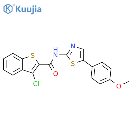 3-chloro-N-5-(4-methoxyphenyl)-1,3-thiazol-2-yl-1-benzothiophene-2-carboxamide structure
