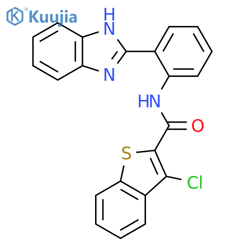 N-2-(1H-1,3-benzodiazol-2-yl)phenyl-3-chloro-1-benzothiophene-2-carboxamide structure