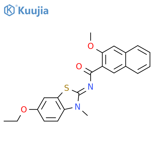 N-(2Z)-6-ethoxy-3-methyl-2,3-dihydro-1,3-benzothiazol-2-ylidene-3-methoxynaphthalene-2-carboxamide structure