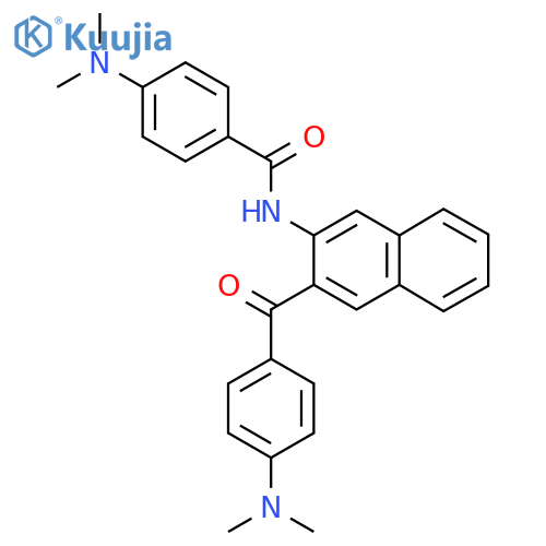 4-(dimethylamino)-N-{3-4-(dimethylamino)benzoylnaphthalen-2-yl}benzamide structure