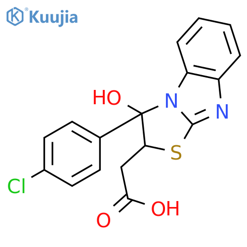 [3-(4-chlorophenyl)-3-hydroxy-2,3-dihydro[1,3]thiazolo[3,2-a]benzimidazol-2-yl]acetic acid structure
