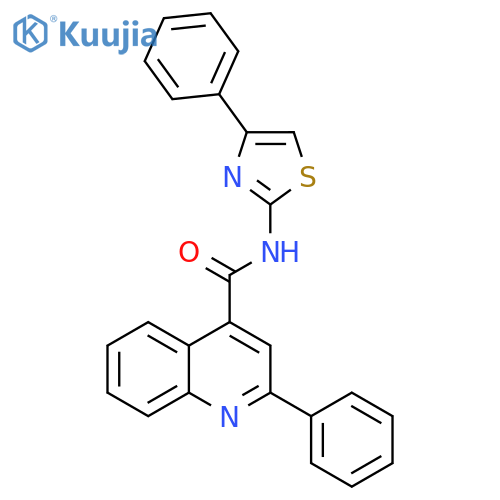 2-phenyl-N-(4-phenyl-1,3-thiazol-2-yl)quinoline-4-carboxamide structure