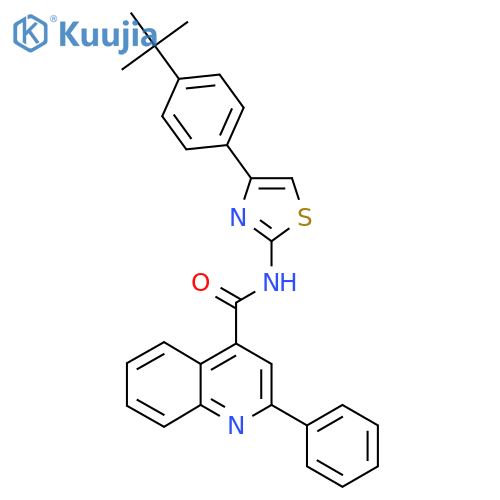 N-4-(4-tert-butylphenyl)-1,3-thiazol-2-yl-2-phenylquinoline-4-carboxamide structure