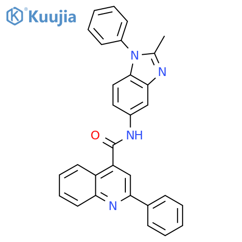 N-(2-methyl-1-phenyl-1H-1,3-benzodiazol-5-yl)-2-phenylquinoline-4-carboxamide structure