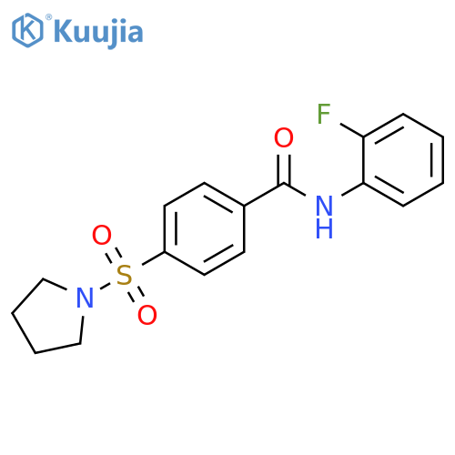 N-(2-fluorophenyl)-4-(pyrrolidine-1-sulfonyl)benzamide structure
