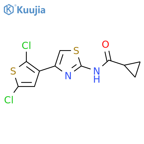 N-4-(2,5-dichlorothiophen-3-yl)-1,3-thiazol-2-ylcyclopropanecarboxamide structure
