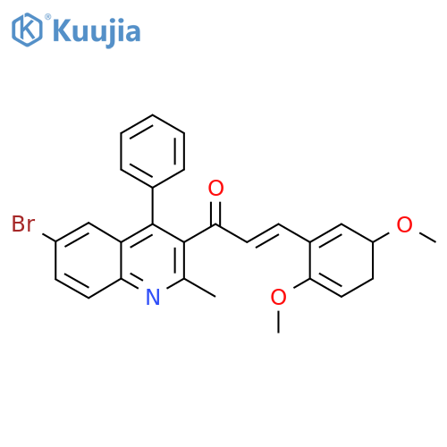 (2E)-1-(6-bromo-2-methyl-4-phenylquinolin-3-yl)-3-(2,5-dimethoxyphenyl)prop-2-en-1-one structure