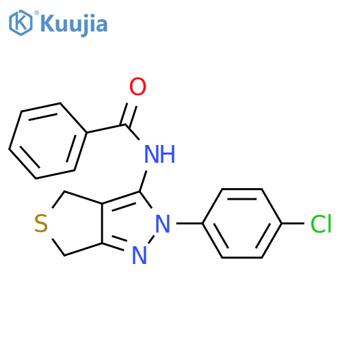 N-2-(4-chlorophenyl)-2H,4H,6H-thieno3,4-cpyrazol-3-ylbenzamide structure