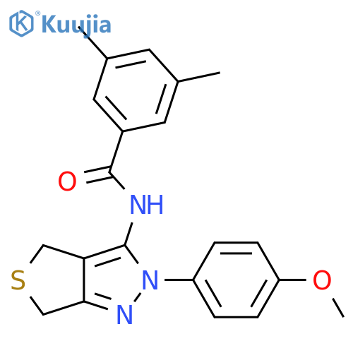 N-2-(4-methoxyphenyl)-2H,4H,6H-thieno3,4-cpyrazol-3-yl-3,5-dimethylbenzamide structure