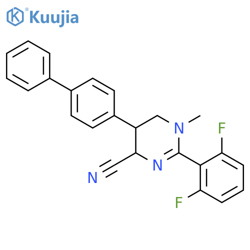 4-Pyrimidinecarbonitrile,5-[1,1'-biphenyl]-4-yl-2-(2,6-difluorophenyl)-1,4,5,6-tetrahydro-1-methyl- structure