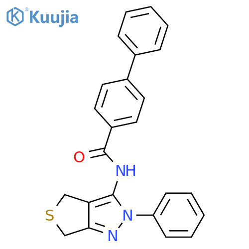 N-{2-phenyl-2H,4H,6H-thieno3,4-cpyrazol-3-yl}-1,1'-biphenyl-4-carboxamide structure