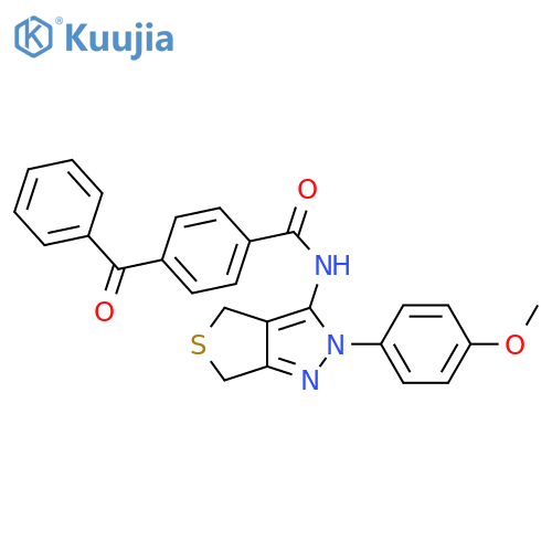 4-benzoyl-N-2-(4-methoxyphenyl)-2H,4H,6H-thieno3,4-cpyrazol-3-ylbenzamide structure