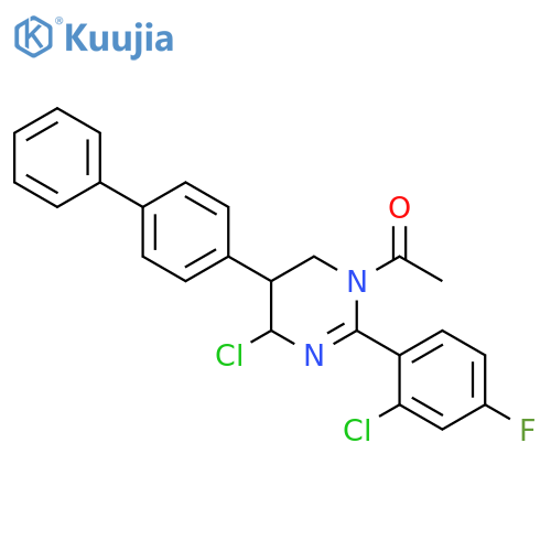 Pyrimidine,1-acetyl-5-[1,1'-biphenyl]-4-yl-4-chloro-2-(2-chloro-4-fluorophenyl)-1,4,5,6-tetrahydro- structure