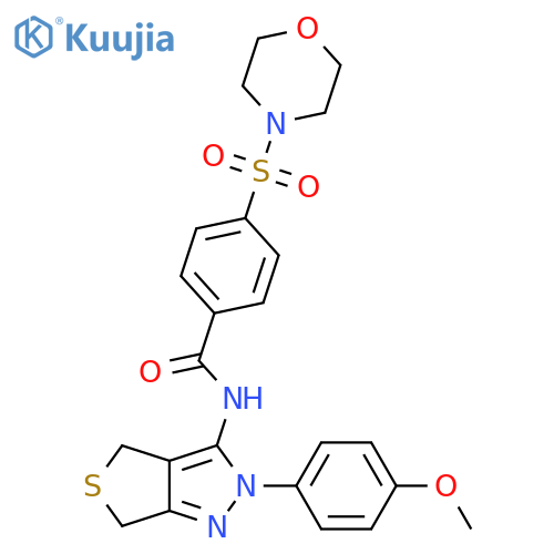 N-2-(4-methoxyphenyl)-2H,4H,6H-thieno3,4-cpyrazol-3-yl-4-(morpholine-4-sulfonyl)benzamide structure
