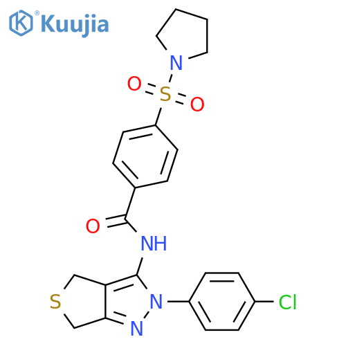 N-[2-(4-chlorophenyl)-2H,4H,6H-thieno[3,4-c]pyrazol-3-yl]-4-(pyrrolidine-1-sulfonyl)benzamide structure