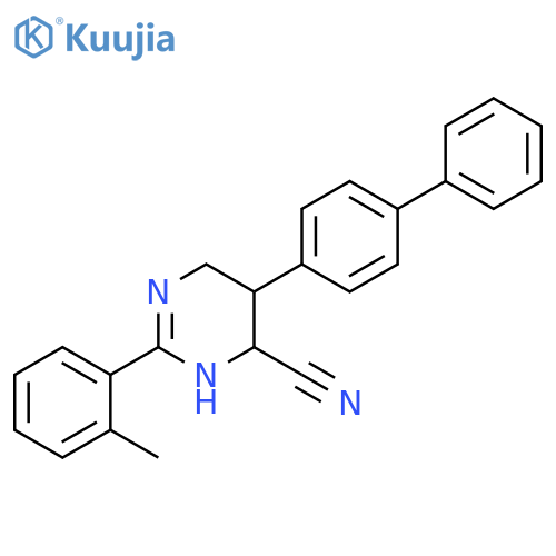 4-Pyrimidinecarbonitrile,5-[1,1'-biphenyl]-4-yl-1,4,5,6-tetrahydro-2-(2-methylphenyl)- structure