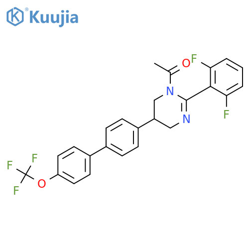 Pyrimidine,1-acetyl-2-(2,6-difluorophenyl)-1,4,5,6-tetrahydro-5-[4'-(trifluoromethoxy)[1,1'-biphenyl]-4-yl]- structure
