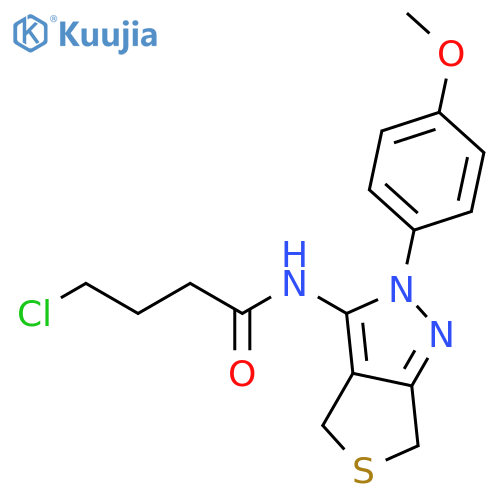 4-chloro-N-2-(4-methoxyphenyl)-2H,4H,6H-thieno3,4-cpyrazol-3-ylbutanamide structure