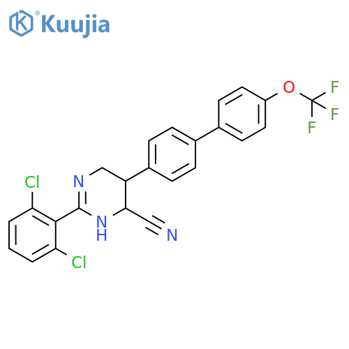 4-Pyrimidinecarbonitrile,2-(2,6-dichlorophenyl)-1,4,5,6-tetrahydro-5-[4'-(trifluoromethoxy)[1,1'-biphenyl]-4-yl]- structure