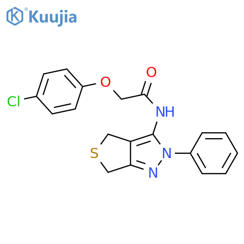 2-(4-chlorophenoxy)-N-{2-phenyl-2H,4H,6H-thieno3,4-cpyrazol-3-yl}acetamide structure